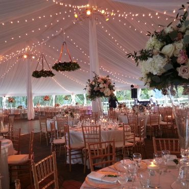 Tented Pavilion decorated for a wedding