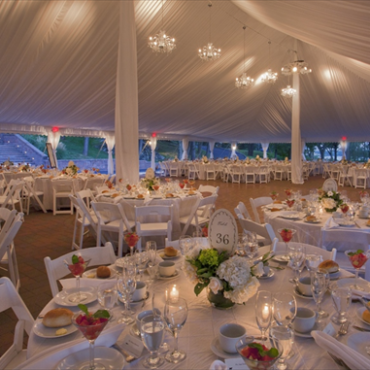 Tented Pavilion with our chandeliers 2.18.21